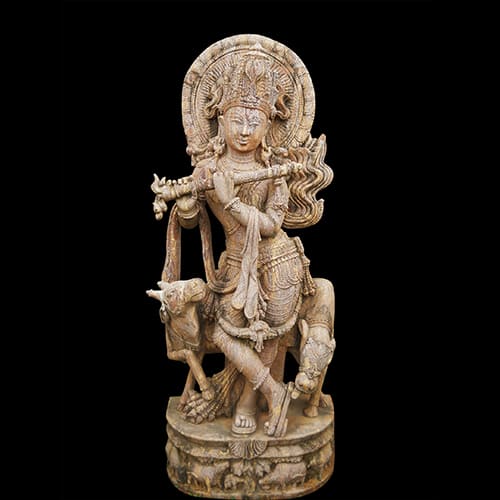 Majestic Lord Hanuman sculpture in premium sandstone, showcasing divine strength and devotion with intricate traditional craftsmanship and spiritual symbolism